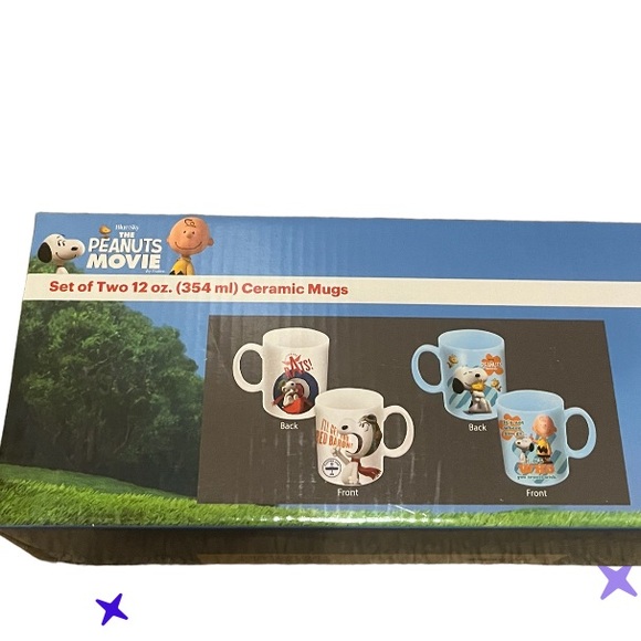 2015 set Of Two Ceramic Mugs The Peanuts Movie Snoopy Charlie Brown - Picture 11 of 11